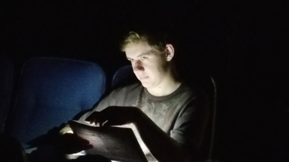 Matthew, one of the two student directors, is frustrated as he finds himself still on book on the first day of tech. 